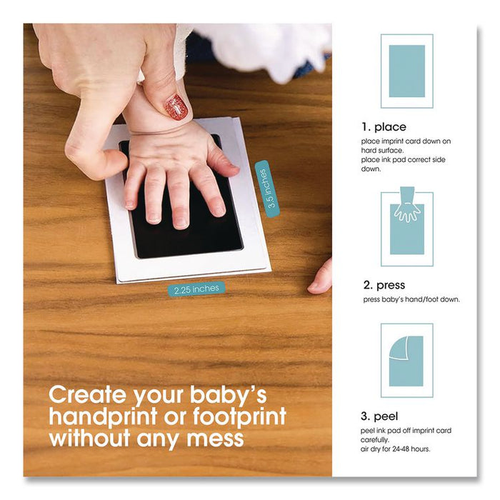 Babyprints Clean-Touch Ink Pad, Newborn Size Accommodates Hand/Feet Up to 2.25" x 3.5", Clean-Touch Ink Pad/(2) Imprint Cards