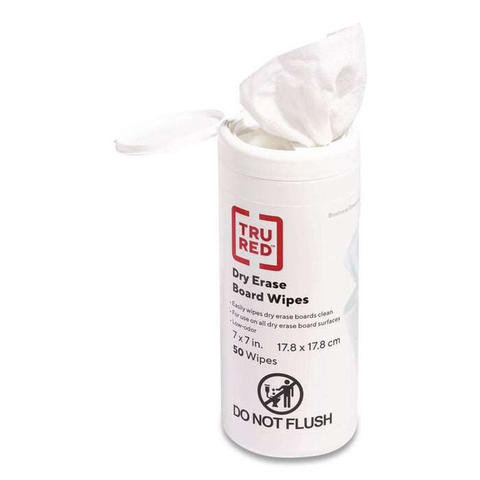 Dry Erase Board Wipes, 7 x 7, Low Odor, White, 50/Pack