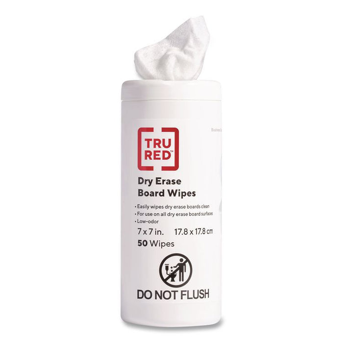 Dry Erase Board Wipes, 7 x 7, Low Odor, White, 50/Pack
