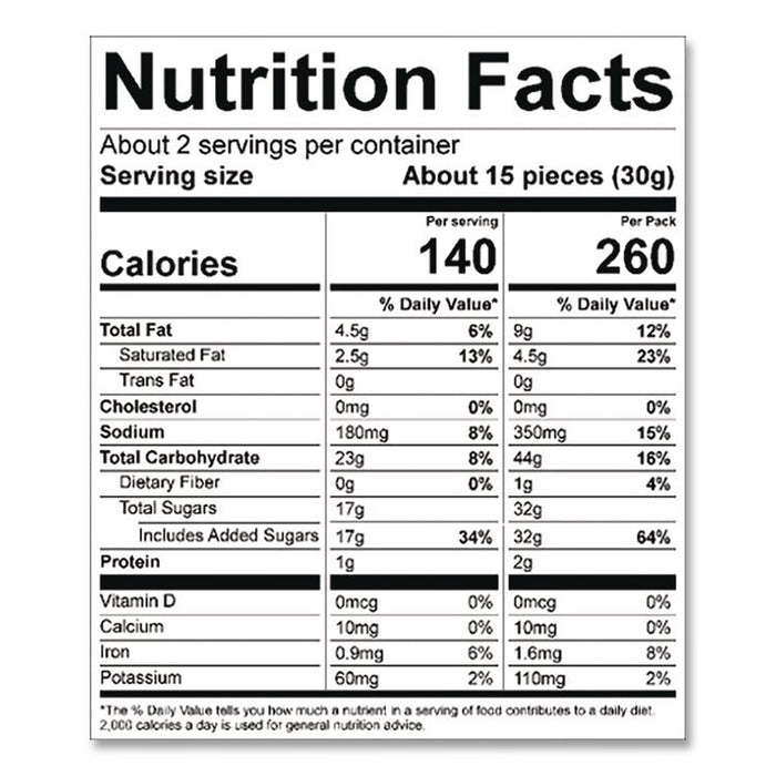 Salted Caramel Brownie Snack, 2 oz Bag, 24/Carton