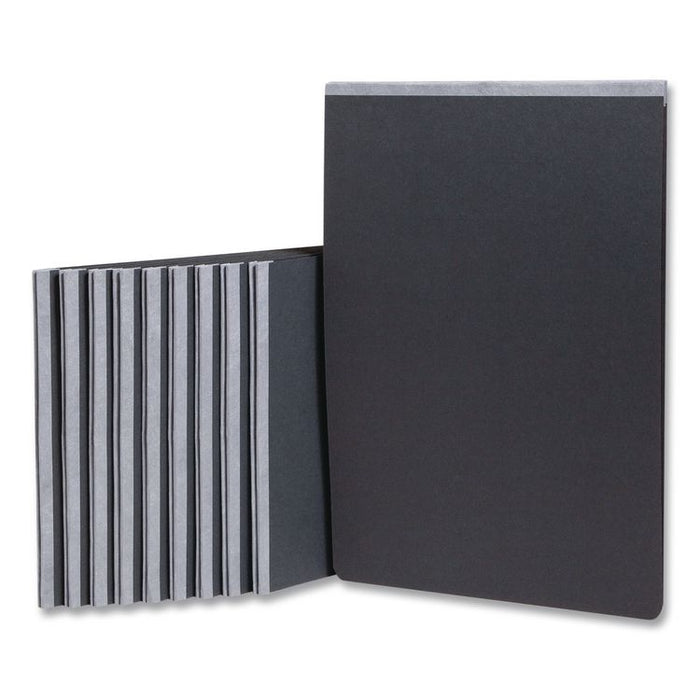 Prong Fastener Premium Pressboard Report Cover, Two-Piece Prong Fastener, 3" Capacity, 11 x 17, Black/Black, 10/Box