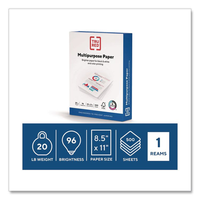 Multipurpose Paper with ColorLok Technology, 96 Bright, 20 lb Bond Weight, 8.5 x 11, White, 500/Ream
