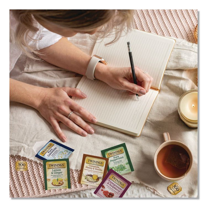 Caffeine-Free Herbal Tea Bags Variety Pack, Individually Wrapped, Four Flavors, 0.06 oz Tea Bag, 20/Box