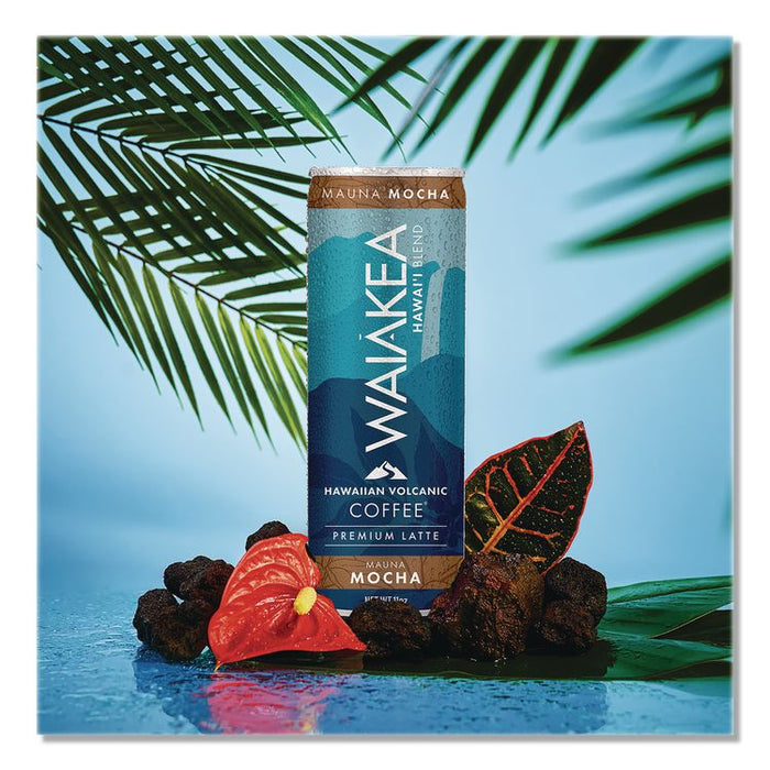 Hawaiian Volcanic Cold Brew Coffee, Mauna Mocha, 11 oz Can, 12/Carton