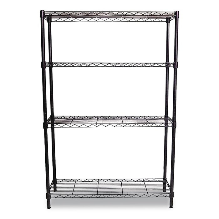 4-Shelf Wire Shelving Unit, 36w x 14d x 54h, Black