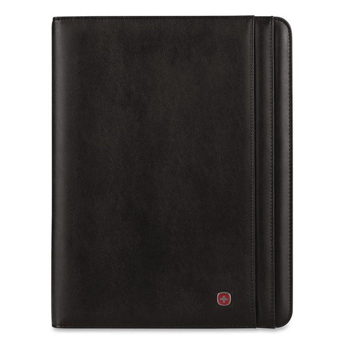 Merit Vinyl Padfolio, 8.5 x 11 Pad, 10.2 x 13, Open Style Closure, Black
