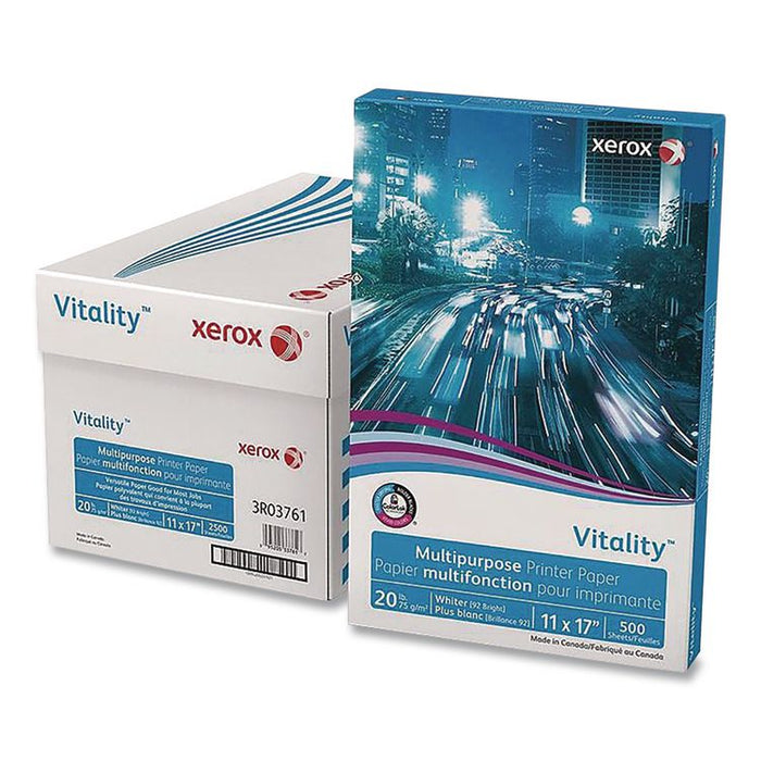 Vitality Multipurpose Printer Paper, 92 Bright, 20 lb Bond Weight, 11 x 17, White, 500 Sheets/Reams, 5 Reams/Carton