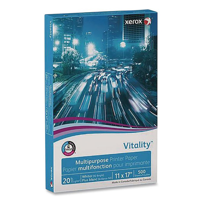 Vitality Multipurpose Printer Paper, 92 Bright, 20 lb Bond Weight, 11 x 17, White, 500 Sheets/Reams, 5 Reams/Carton