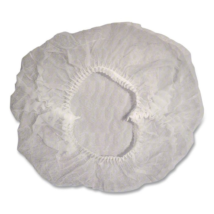 BC Series Bouffant Caps, Polypropylene, 24", White, 1,000/Carton