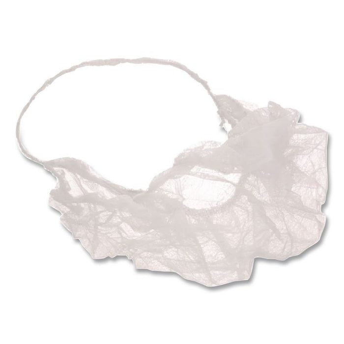 BRD Series Polypropylene Beard Nets, One Size Fits Most, White, 100/Pack, 10 Packs/Carton
