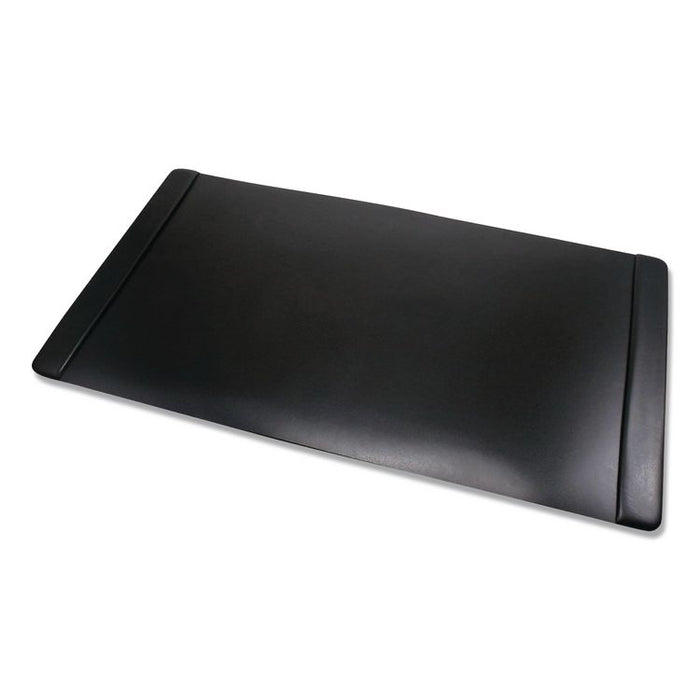 Faux Leather Desk Pad with Side Rails, 36" x 20", Black