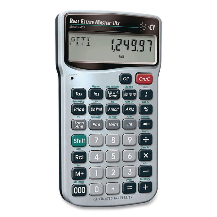 Master 3405 Real Estate and Mortgage Calculator, 9-Digit LCD