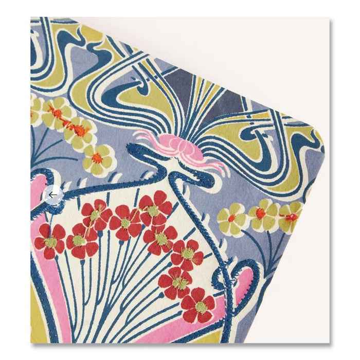 Liberty London Embroidered Cover Journal, Ianthe Bloom Artwork, Medium/College Rule, Multicolor Cover, (50) 10 x 7 Sheets