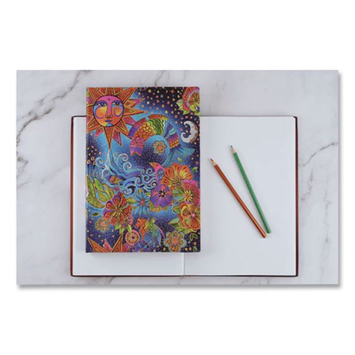 Paperblanks Hardcover Journal, Laurel Burch Celestial Magic Artwork, Medium/College Rule, Multicolor Cover, (72) 9 x 7 Sheets