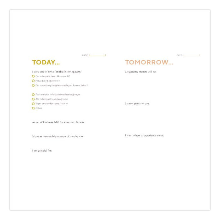 Guided Journal: Calm the Chaos - A Daily Practice for a More Peaceful Life, White/Gold Cover, (72) 7 x 5 Sheets