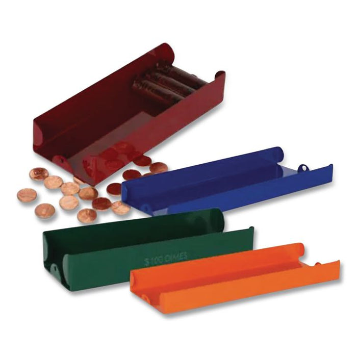 Metal Coin Tray, Accommodates $20 in Nickels, 3.5" x 10" x 1.75", Blue, 50/Carton