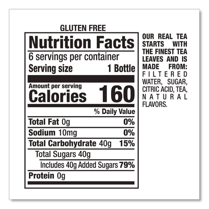 Flavored Tea, Raspberry, 16 oz Bottle, 24/Carton
