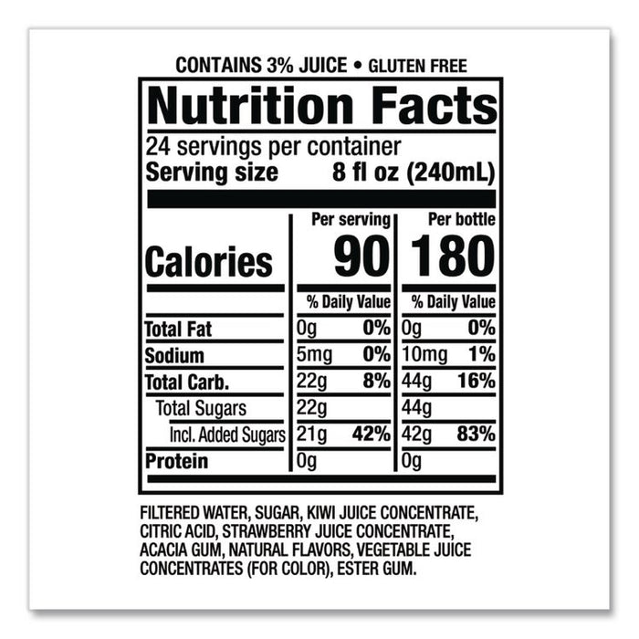 Flavored Juice Drink, Strawberry Kiwi, 16 oz Bottle, 24/Carton