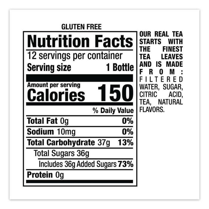 Flavored Tea, Lemon, 16 oz Bottle, 24/Carton