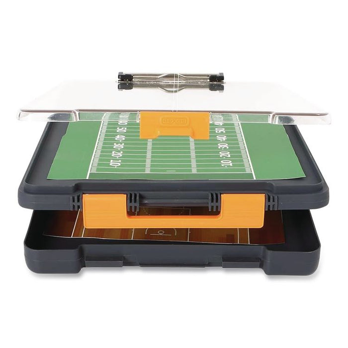 ClearView Clipcase Storage Clipboard, 0.35" Clip Capacity, Holds 8.87 x 12.25 Sheets, Gray/Orange