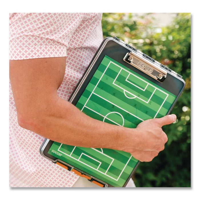 ClearView Clipcase Storage Clipboard, 0.35" Clip Capacity, Holds 8.87 x 12.25 Sheets, Gray/Orange