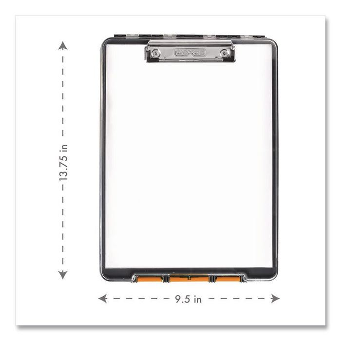 ClearView Clipcase Storage Clipboard, 0.35" Clip Capacity, Holds 8.87 x 12.25 Sheets, Gray/Orange