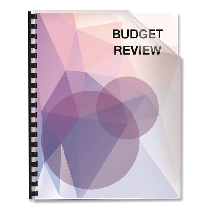 Futura Oversize Presentation Covers, Plastic, Round Corners, 8.75 x 11.25, Frosted Clear, 25/Pack