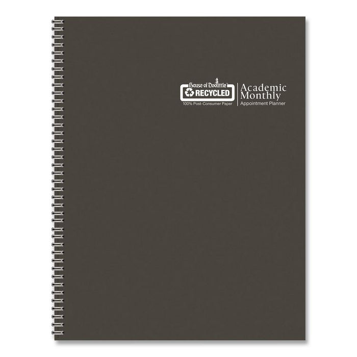 Recycled Academic Monthly Appointment Planner, 11 x 8.5, Charcoal Gray Cover, 14-Month: July 2025 to Aug 2026
