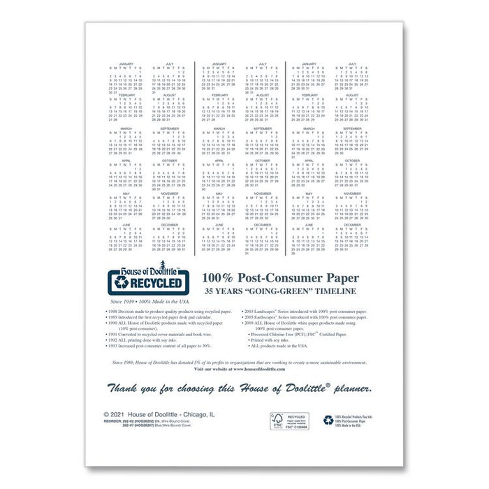 Recycled Academic Monthly Appointment Planner, 11 x 8.5, Charcoal Gray Cover, 14-Month: July 2025 to Aug 2026