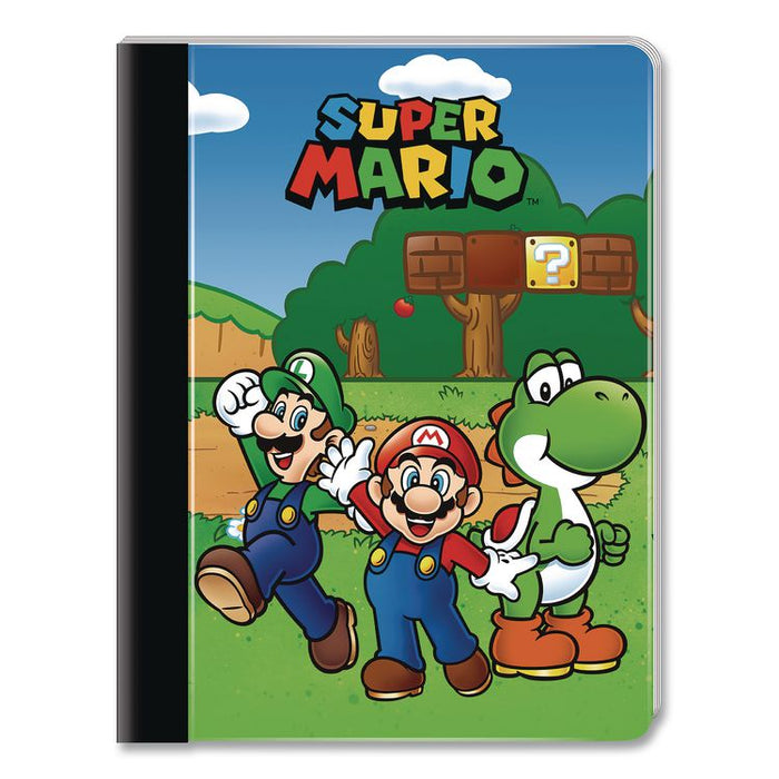 Licensed Composition Book, Super Mario, Wide/Legal Rule, Multicolor Cover, (100) 9.75 x 7.5 Sheets
