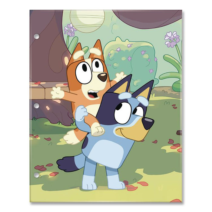 Licensed Two-Pocket Folder, Bluey and Bingo, Side: 3-Hole Punched, Accommodates (50) 11 x 8.5 Sheets, Multicolor