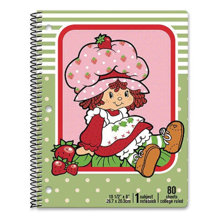 Licensed Spiral Notebook, Randomly Assorted Strawberry Shortcake Cover Designs, Medium/College Rule, (80) 10.5 x 8 Sheets