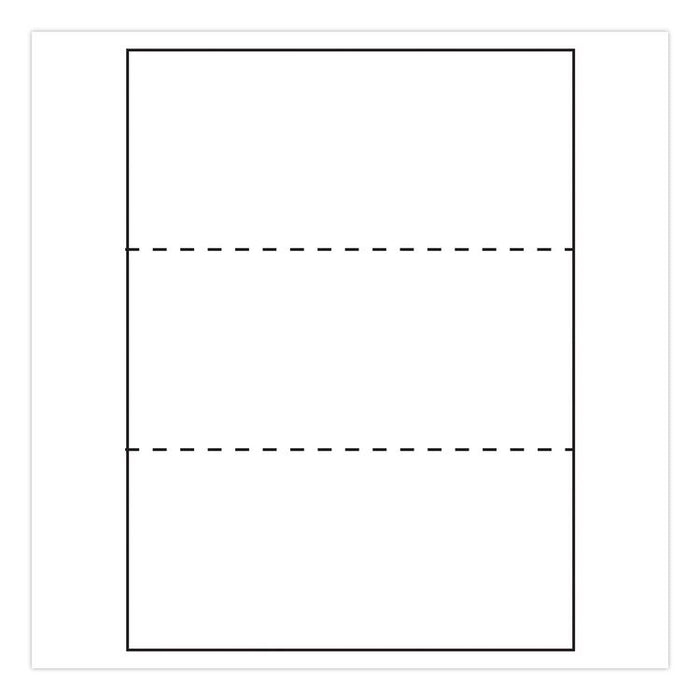 Perforated Laser Cut Sheets with ColorLok, 92 Bright, Perforated Every 3.67", 20 lb Bond Weight, 8.5 x 11, White, 500/Ream