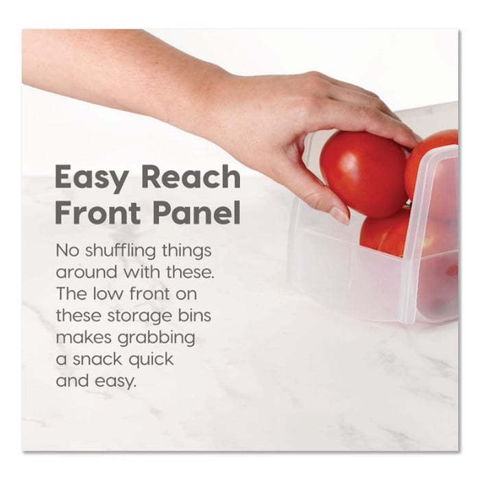 Stackable Plastic Storage Bin. Medium, 1.6 qt, 6 x 11 x 5, Clear