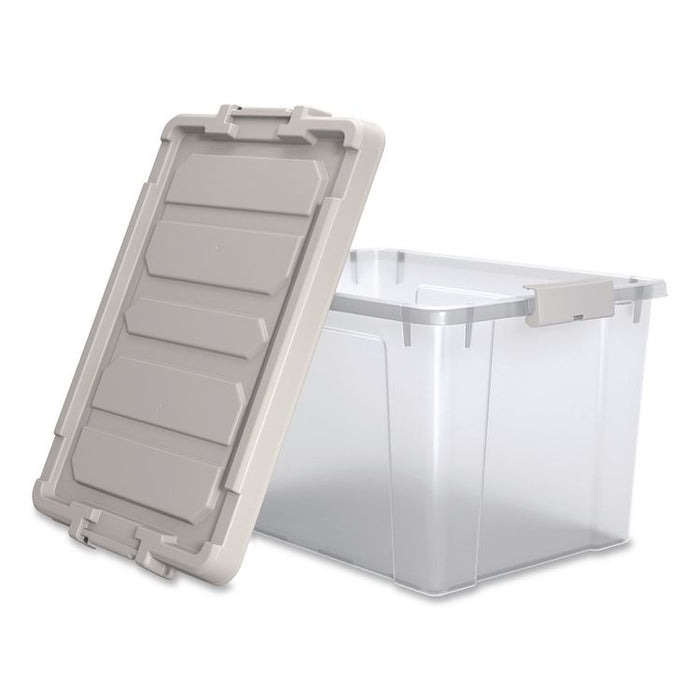 Latching Lid Storage Bin, 20 qt, 11.62 x 18.12 x 10.37, Clear