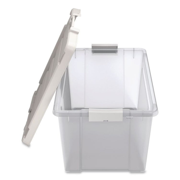 Latching Lid Storage Bin, 20 qt, 11.62 x 18.12 x 10.37, Clear