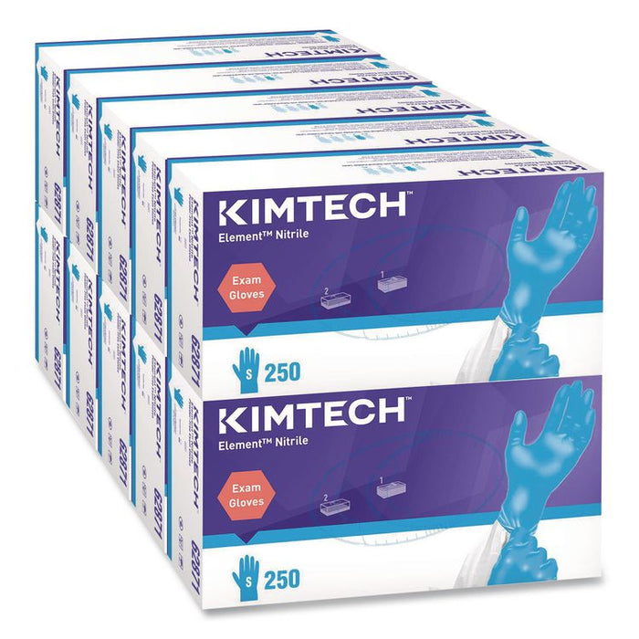 Element Nitrile Exam Gloves, Powder-Free, AQL 1.5, Small, 3.2 mil Thick, 9.3" Long, Blue, 250/Box, 10 Boxes/Carton