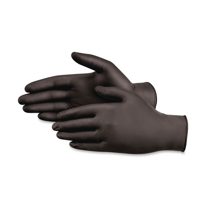 N720 Series Powder-Free Nitrile Gloves, Medium, 6 mil Thick, 12" Long, Black, 100/Box, 10 Boxes/Carton