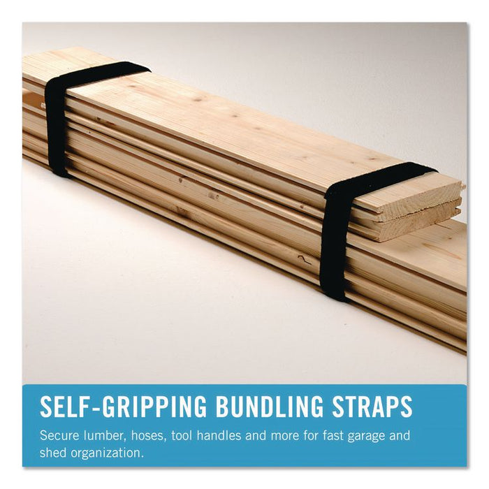 ONE-WRAP Ties and Straps, 0.5" x 12 ft, Black