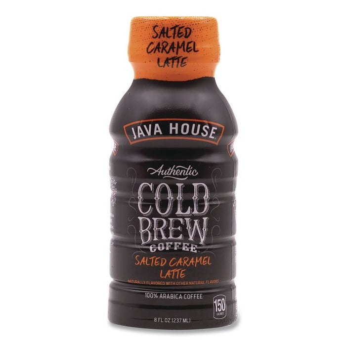 Cold Brew Coffee, Salted Caramel Latte, 8 oz Bottle, 12/Carton