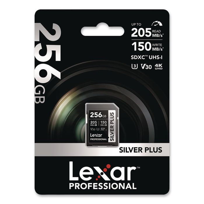 Professional SILVER Series SDXC Memory Card, 205MB/s Read Speeds and 150MB/s Write Speeds, UHS-I V30 U1 Class 10, 256 GB