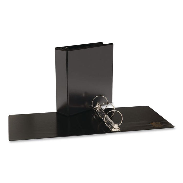 Round Ring View Binder, 3 Rings, 3" Capacity, 11 x 8.5, Black, 6/Carton