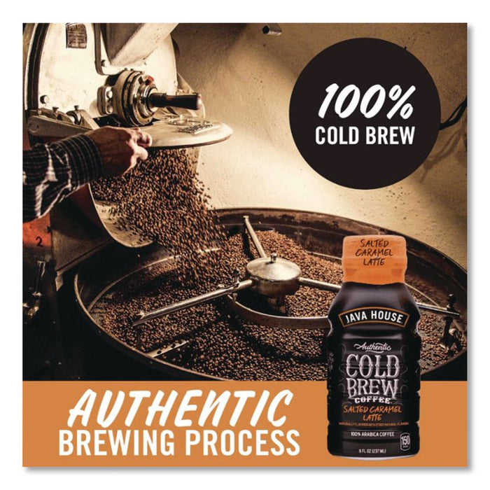 Cold Brew Coffee, Salted Caramel Latte, 8 oz Bottle, 12/Carton