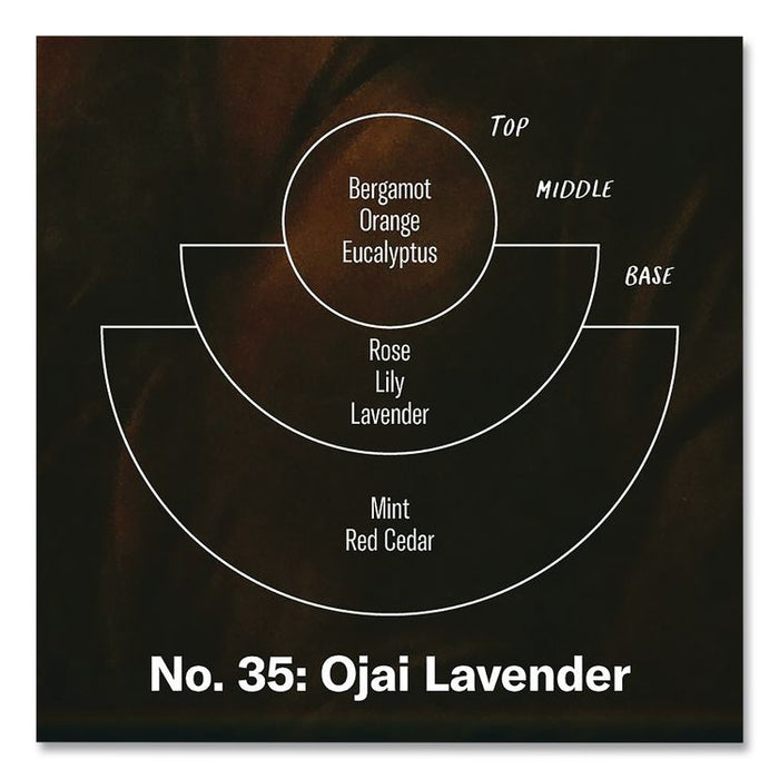 Ojai Lavender Soy Candle, 40 to 50 Hours Burn Time, 2.9 d x 3.5 h, 7.2 oz, Amber