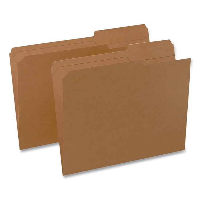 Reinforced Top-Tab File Folders, 2/5-Cut Tabs, Letter, Brown Kraft, 100/Box