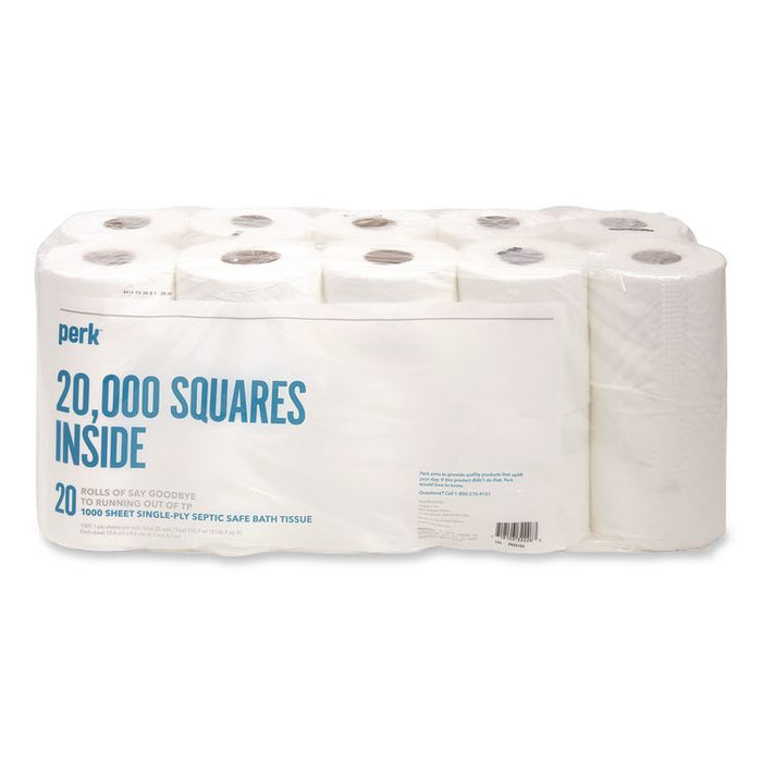 Septic Safe Toilet Paper, 1-Ply, White, 1,000 Sheets/Roll, 20 Rolls/Pack