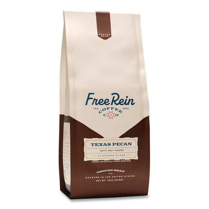 Free Rein Ground Coffee, Texas Pecan, 12 oz Bag