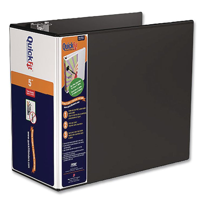 D-Ring View Binder, 3 Rings, 5" Capacity, 11 x 8.5, Black