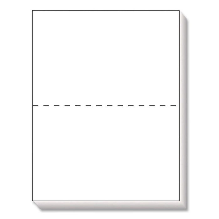Blank Cut Sheets for 2-Up W-2 and 1099 Tax Forms, 84 Bright, Perforated at 5.5", 20 lb Bond Weight, 8.5 x 11, White, 500/Ream