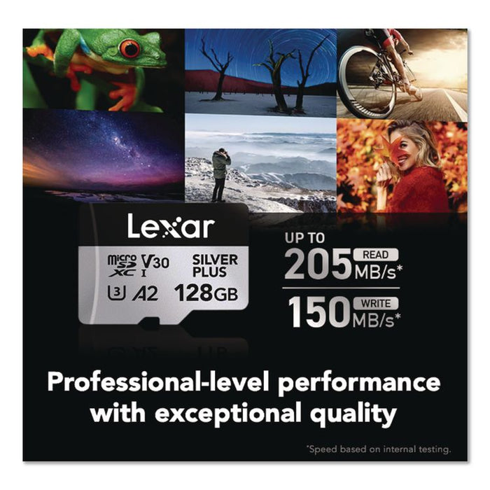 Professional SILVER Series SDXC Memory Card, 205MB/s Read Speeds and 150MB/s Write Speeds, UHS-I V30 U1 Class 10, 128 GB